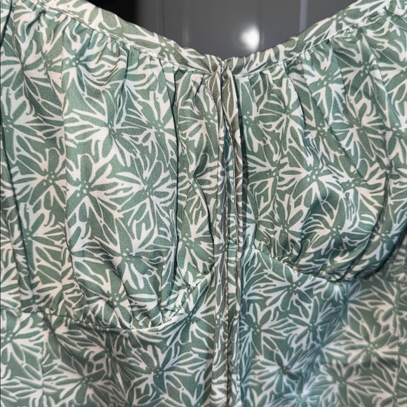 SHEIN Elegant Green Floral Dress - Picture 3 of 6